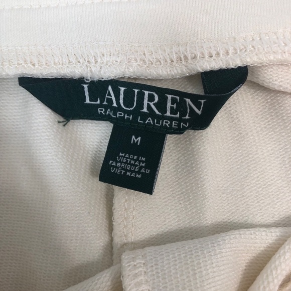 Lauren Ralph Lauren Ivory Cropped/Capri Sweatpants Medium - Picture 3 of 7